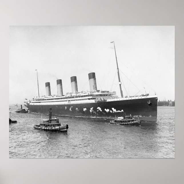 White Star Line RMS Olympic, 1911. Vintages Foto Poster (Vorne)