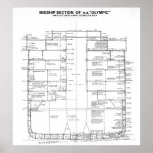 White Star Line S.S. Olympiahalle Section 1913 Poster