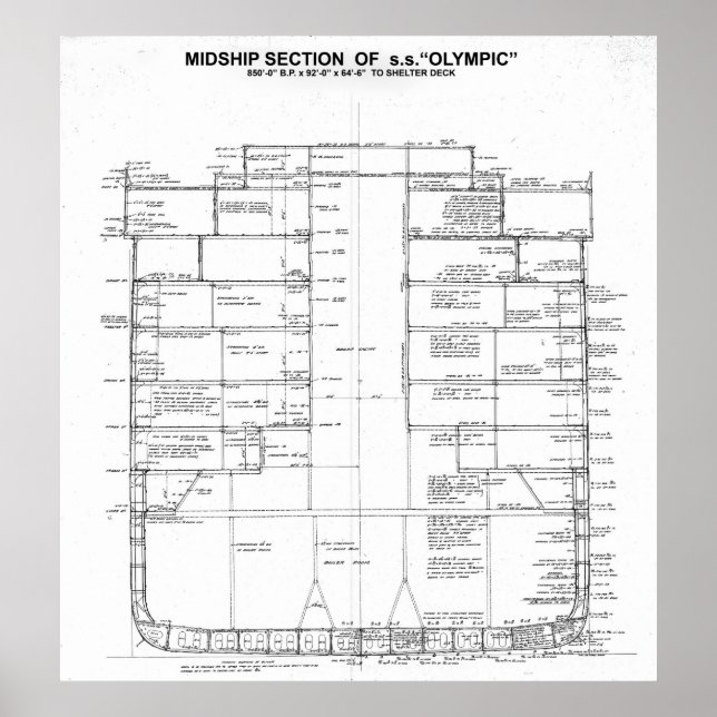 White Star Line S.S. Olympiahalle Section 1913 Poster (Vorne)