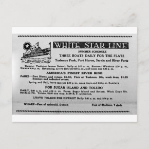 White Star Line Sommerfahrplan Tashmoo Park Postkarte