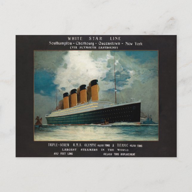 White Star Line Titanic Art Postkarte (Vorderseite)