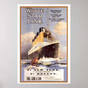 White Star Line Titanic Größte Dampfer der Poster