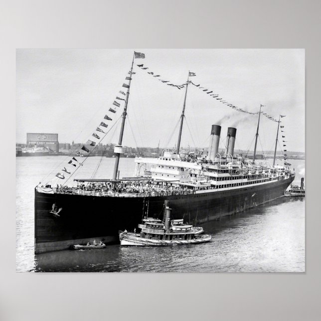 White Star Liner im Hafen von New York Poster (Vorne)