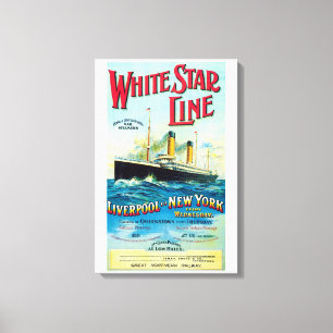 WHITE STAR LINIE OCEAN MAIL STEAMER CANVAS DRUCKEN LEINWANDDRUCK