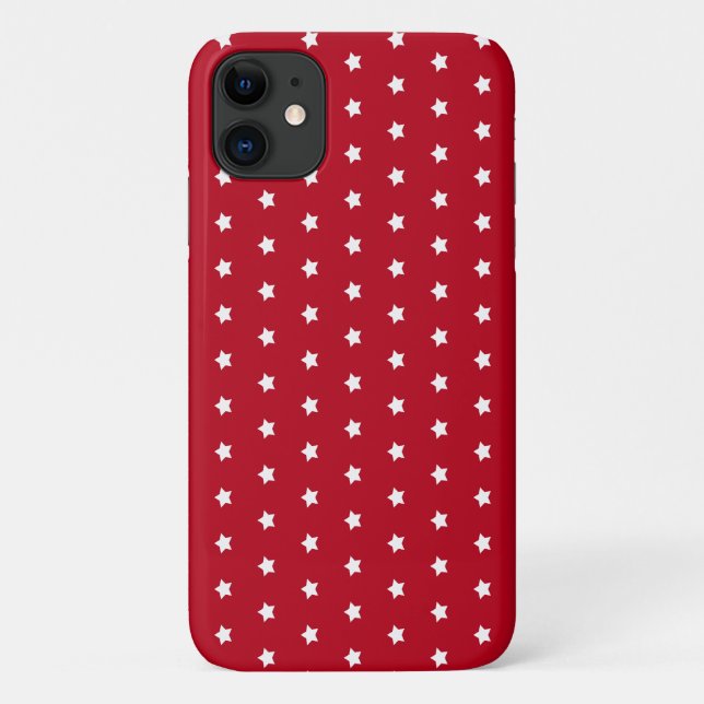 White-Star-Muster auf dem roten Case-Mate-iPhone-G Case-Mate iPhone Hülle (Rückseite)