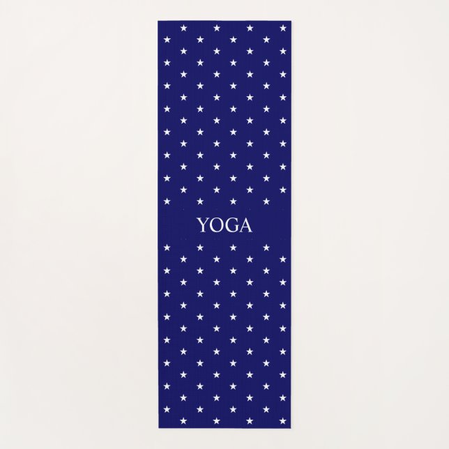 White Star Muster für Navy Blue Yogamatte (Vorderseite)