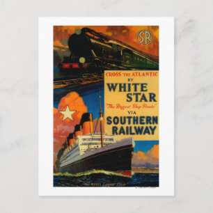 White Star SR Vintage Poster Europa Postkarte