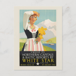 White Star Vintage Poster 1931 Postkarte