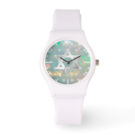 White Star von David Fire Opal Dial Bat Mitzvah Armbanduhr