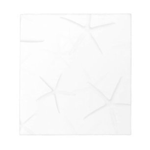 White Starfish Tropical Blank Note Pad Notizblock