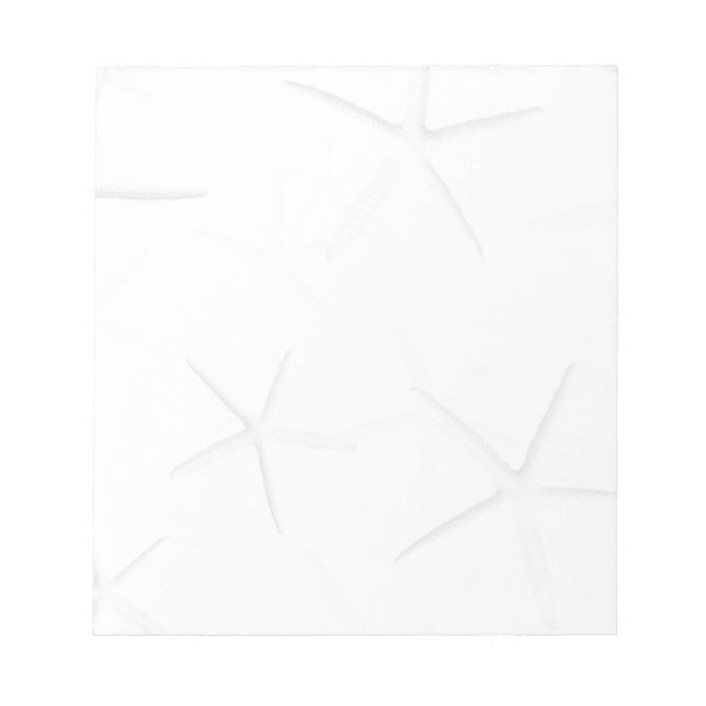 White Starfish Tropical Blank Note Pad Notizblock (Vorderseite)