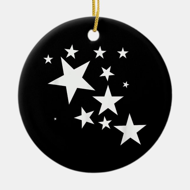 White-Stars-Kostümgeschenk im Star-Design Keramik Ornament (Vorne)