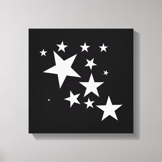 White-Stars-Kostümgeschenk im Star-Design Leinwanddruck (Vorderseite)