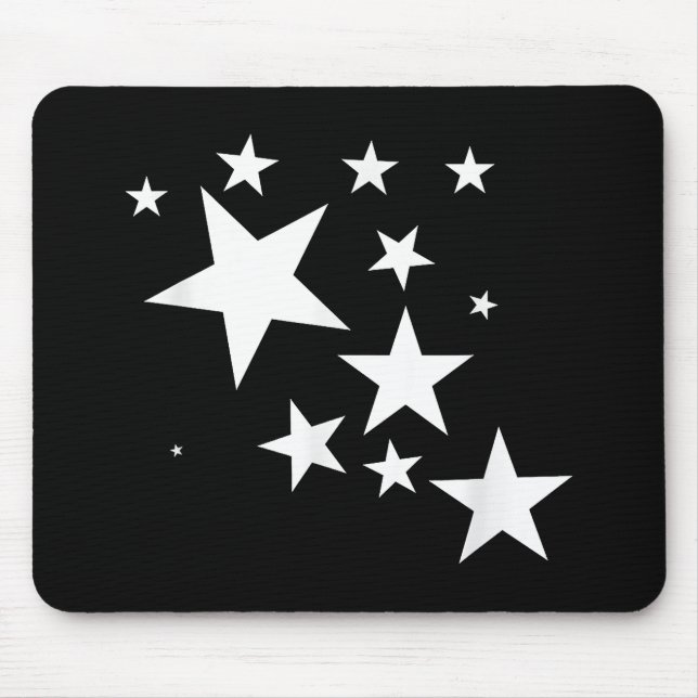 White-Stars-Kostümgeschenk im Star-Design Mousepad (Vorne)