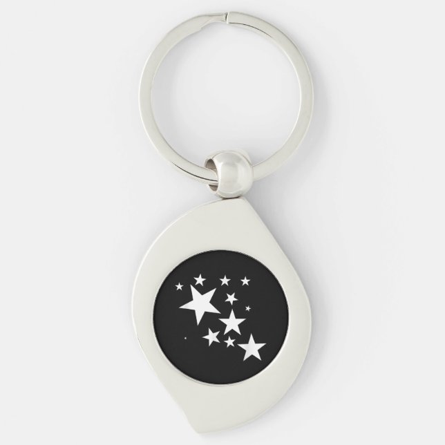 White-Stars-Kostümgeschenk im Star-Design Schlüsselanhänger (Vorderseite)