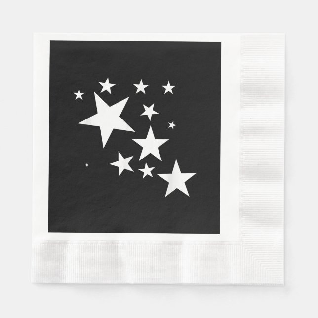 White-Stars-Kostümgeschenk im Star-Design Serviette (Vorderseite)