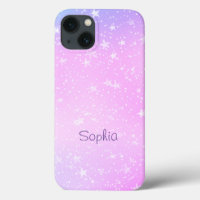 White Stars, Lila & Pink Ombre, Lila Name