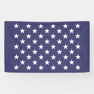 White Stars Patriotic American Flag Muster Banner