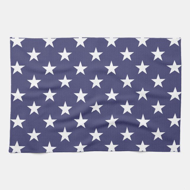 White Stars Patriotic American Flag Muster Geschirrtuch (Horizontal)