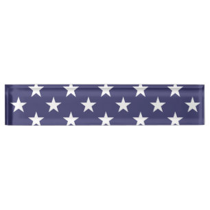 White Stars Patriotic American Flag Muster Namensplakette