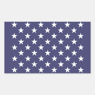 White Stars Patriotic American Flag Muster Rechteckiger Aufkleber