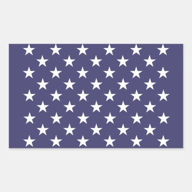 White Stars Patriotic American Flag Muster Rechteckiger Aufkleber (Vorderseite)