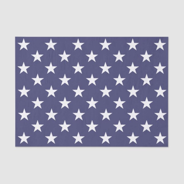 White Stars Patriotic American Flag Muster Seidenpapier (Vorderseite)