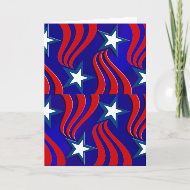 White Stars, Red Stripes and Blue Background Karte (Vorderseite)