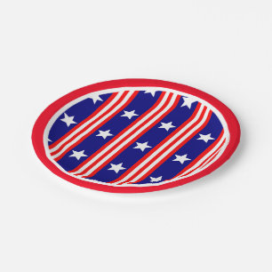 White Stars und Rot und Weiße Streifen vom 4. Juli Pappteller