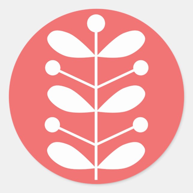 White Stems Runder Aufkleber (Vorderseite)