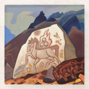 „White Stone - Horse of Happiness“ von Nicholas Ro Glasuntersetzer