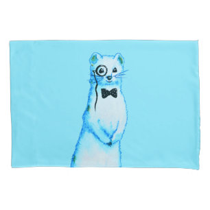 White Store Ermine Niedlich Ferret Lover Kunst, Di Kissenbezug