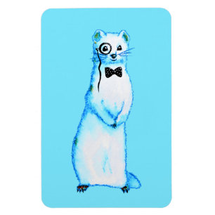White Store Ermine Niedlich Ferret Lover Kunst, Di Magnet