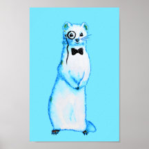White Store Ermine Niedlich Ferret Lover Kunst, Di
