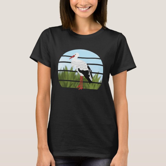 White Stork Bird Bird Birdwatcher Animal Biologist T-Shirt (Vorderseite)