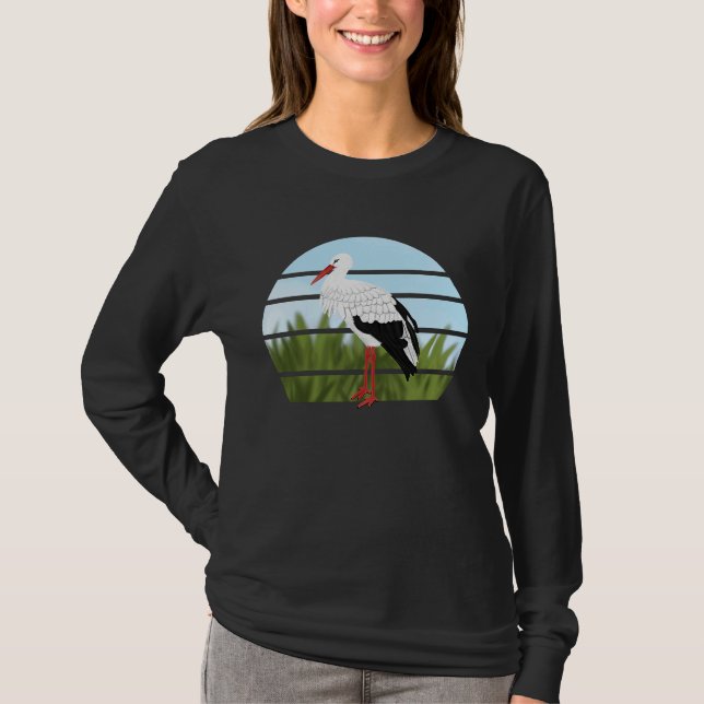 White Stork Bird Bird Birdwatcher Animal Biologist T-Shirt (Vorderseite)