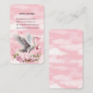 White Stork Pink Baby Girl Book Request Begleitkarte