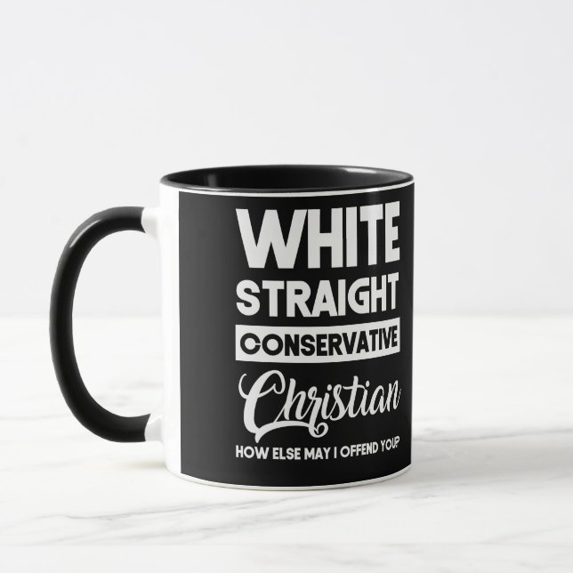 White Straight Konservative Christlich Offensive Tasse (Links)
