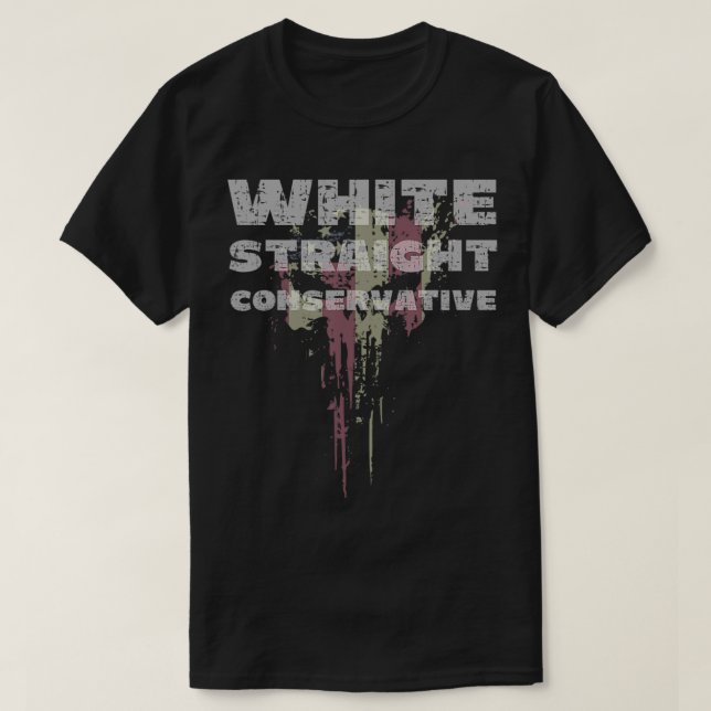 White Straight Konservative Republikaner Sarcastic T-Shirt (Design vorne)