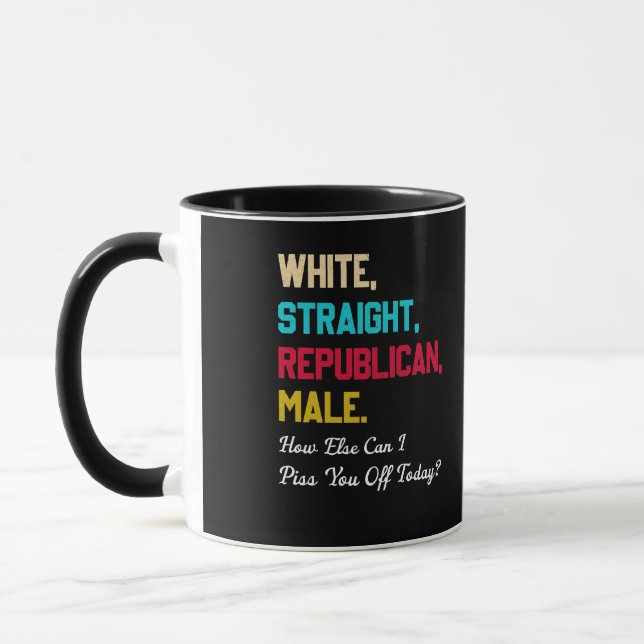 White Straight Republikaner Male Funny Republikane Tasse (Links)