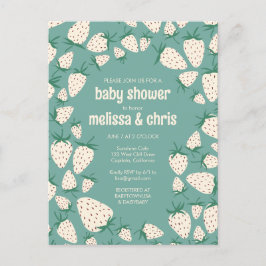 White Strawberry Niedlich Pineberry CUSTOM BABY SH Einladungspostkarte