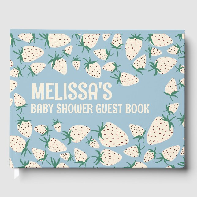 White Strawberry Niedlich Pineberry CUSTOM BABY SH Gästebuch (Vorderseite)