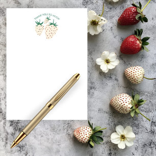 White Strawberry Niedlich Pineberry CUSTOM Dankeskarte
