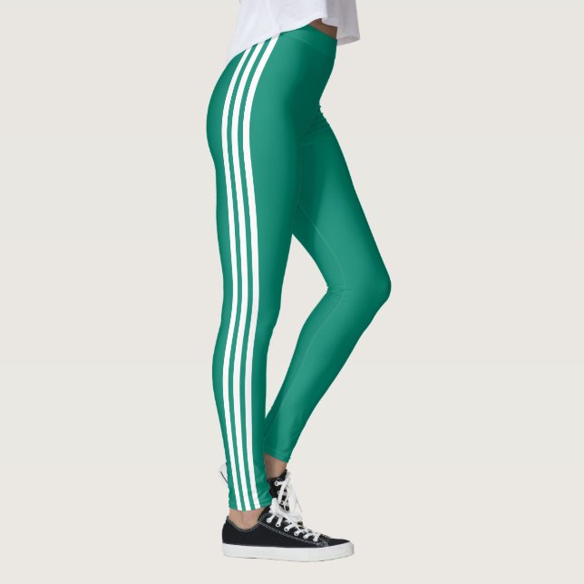 White Stripes Blue Green Leggings Sport (Rechts)