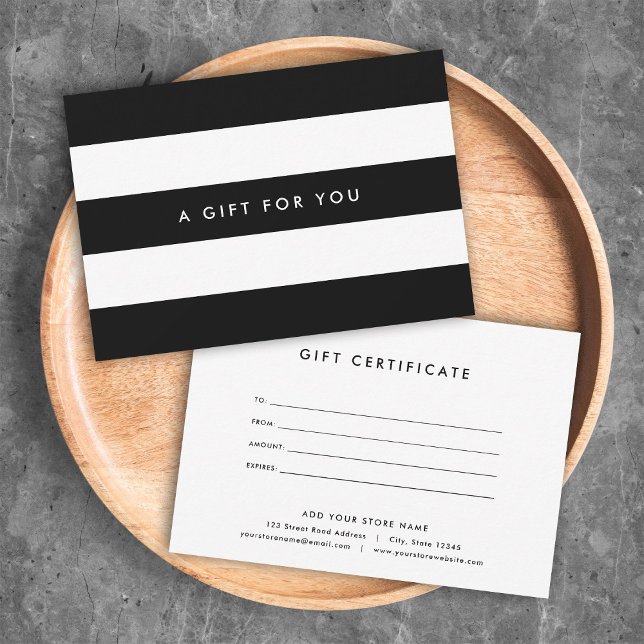 White Stripes & Custom Color Gift Certificate (Von Creator hochgeladen)