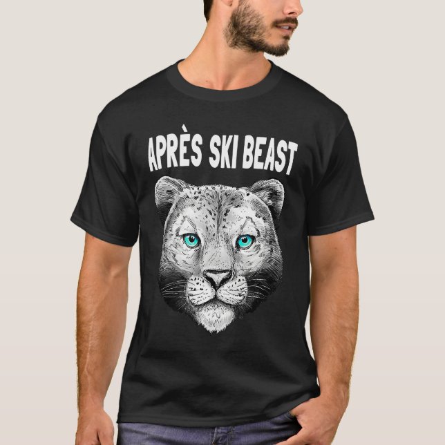 White Style Apres Ski Snow Leopard T-Shirt (Vorderseite)