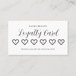 White Stylish Minimal Heart Liebe Treuekarte