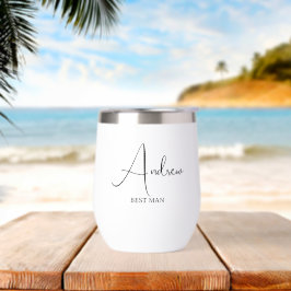 White Stylish Name Wedding Trauzeuge