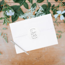 White Stylized Wedding Save the Date