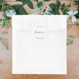 White Stylized Wedding Vielen Dank Runder Aufkleber